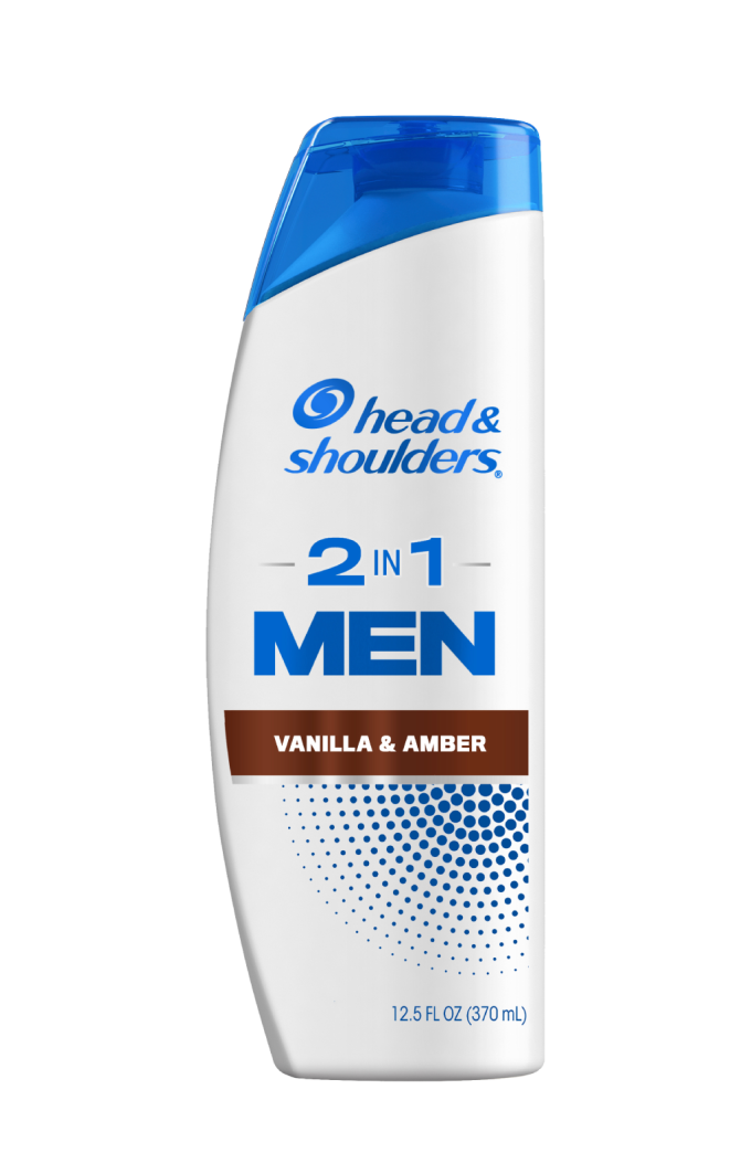 Mens 2 in 1 Dandruff Shampoo and Conditioner, Vanilla & Amber