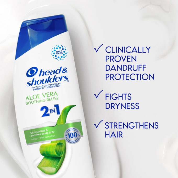 2 in 1 Dandruff Shampoo and Conditioner, Anti-Dandruff Treatment, Aloe Vera for Soothing Scalp Relief, Paraben Free