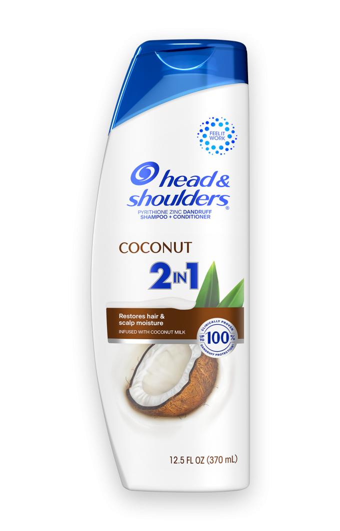 Coconut Anti-Dandruff 2 in 1 Dandruff Shampoo and Conditioner for Daily Use, Paraben Free
