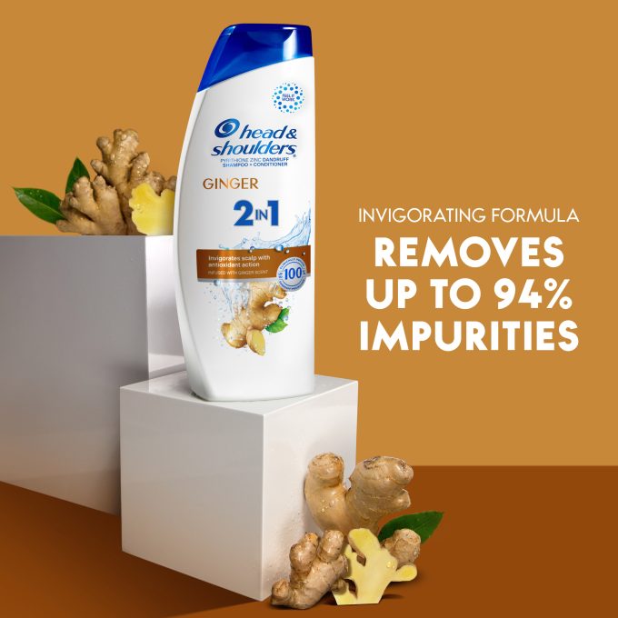 Ginger 2 in 1 Anti-Dandruff Shampoo and Conditioner for Daily Use, Paraben Free