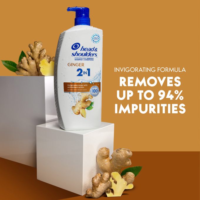 Ginger Anti-Dandruff 2 in 1 Shampoo and Conditioner for Daily Use, Paraben Free