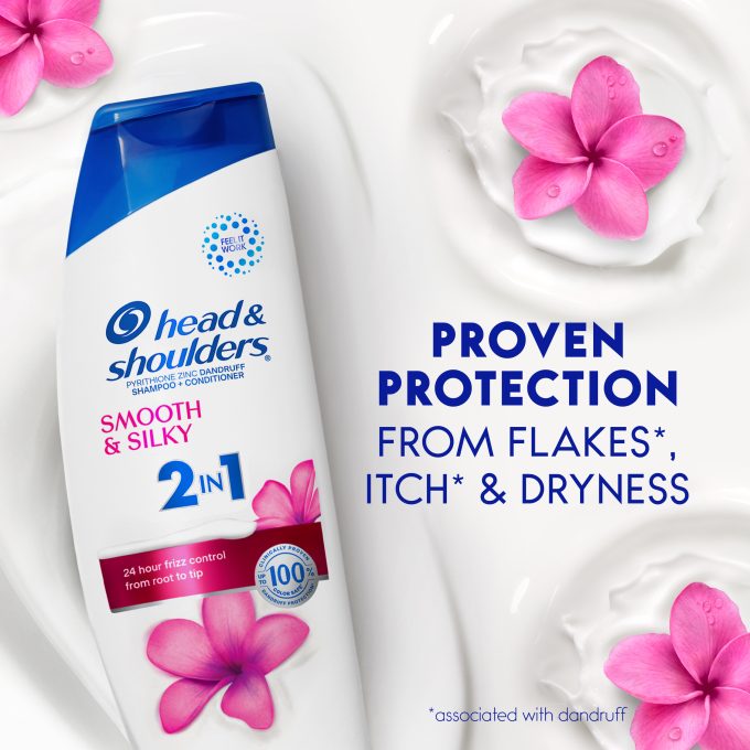 Smooth and Silky Anti-Dandruff 2 in 1 Shampoo and Conditioner for Daily Use, Paraben Free